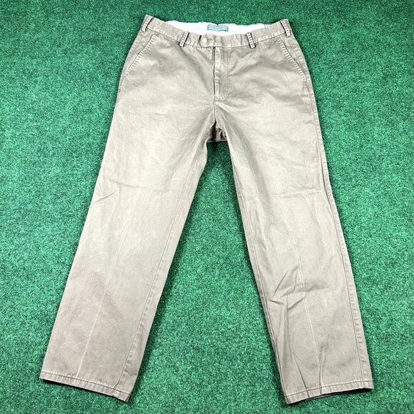 Peter Millar Flat Front‎ Brown Twill Pants Mens Size 34 MF15B84 - Picture 2 of 9